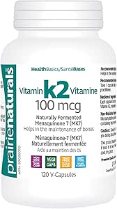 Prairie Naturals 維生素 K2 Mk-7 100mcg 有助於維持骨骼健康 - 120 粒素食膠囊