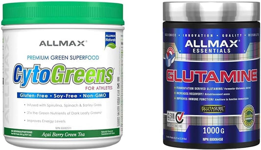 CytoGreens - Acai Berry Green Tea - 60 serving, 535-gram & Glutamine 1000G