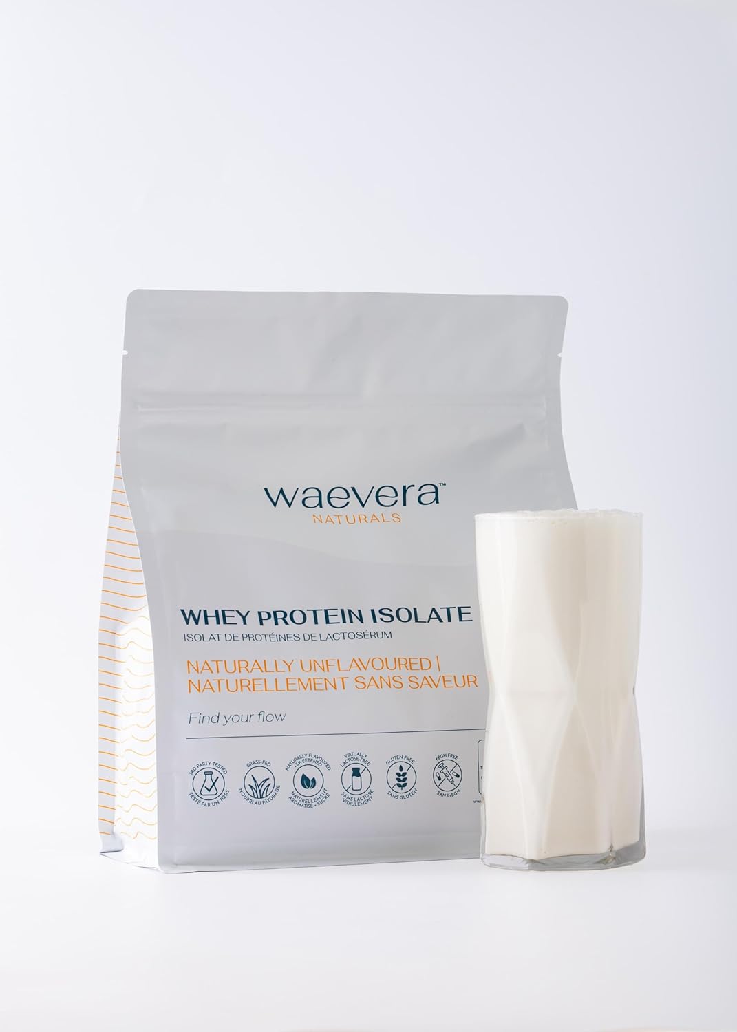 Waevera 無味乳清分離蛋白 – 907 克(2 磅),高蛋白,幾乎不含乳糖,純淨無麩質