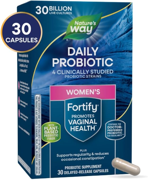 Nature's Way Fortify Women's Probiotic, 30 Billion Active Probiotic Cultures, Gastrointestinal Health, 30 Capsules