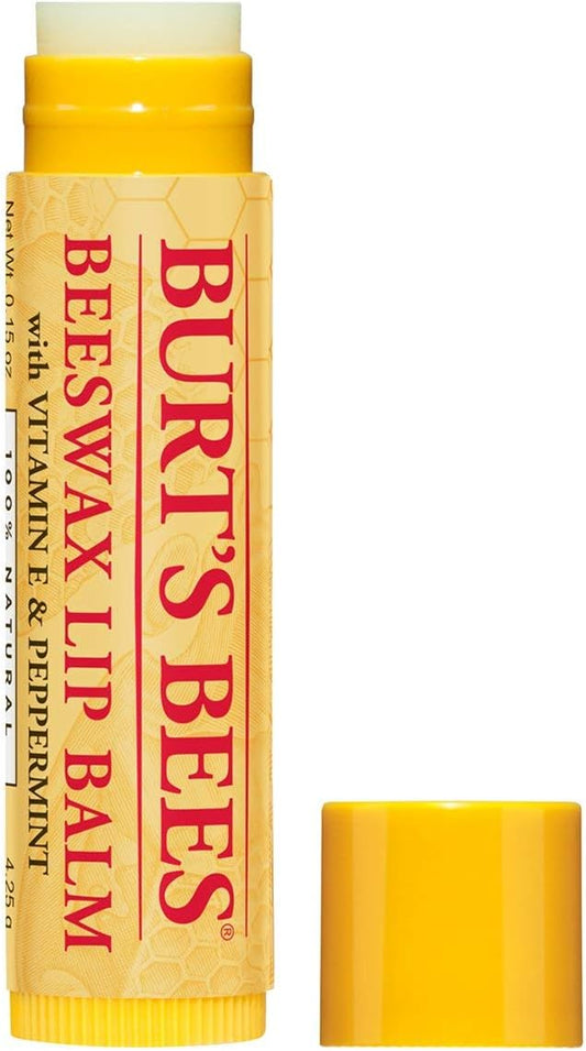 Burt's Bees 100% 天然保濕潤唇膏,適用於乾裂嘴唇,讓雙唇柔軟水潤 - 2 支裝 - 原廠蜂蠟唇部修復