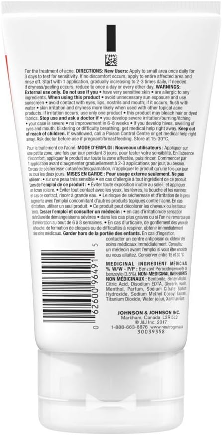 Neutrogena Acne Neutrogena Rapid clear stubborn acne Cleanser, 125 Milliliters & Acne Moisturizer, Pink Grapefruit Salicylic Acid Acne Treatment, 118 mL