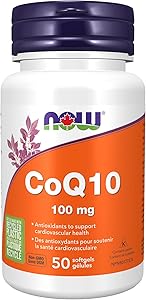 NOW Supplements, CoQ10(辅酶Q10)100毫克,医药级,心血管健康*,50粒软胶囊