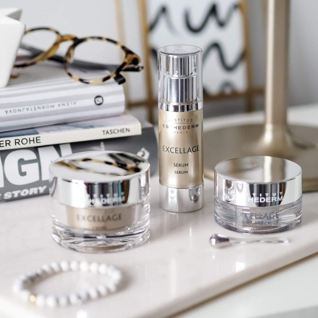 Institut Esthederm - Excellage Serum - Face, Neck and Décolleté - Density, Nutrition, Radiance - Mature Skin, 30 mL.