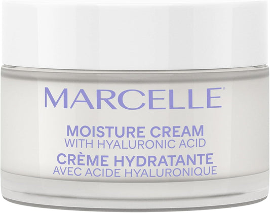 Marcelle Moisture Cream with Hyaluronic Acid, Vegan, Cruelty-Free, Clean Formula, Non-Comedogenic & Gentle Eye Make-Up Remover Pads, Sensitive Eyes, Waterproof Makeup Removal, Hypoallergenic
