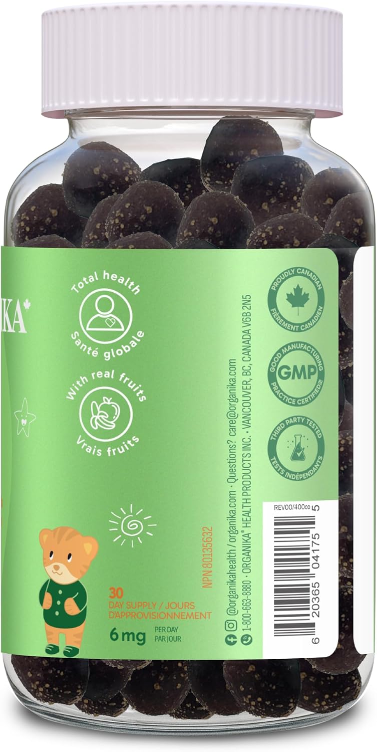 Organika 儿童铁质软糖(黑加仑味)- 补充必需铁质,帮助形成红细胞,促进生长发育 - 90 粒软糖