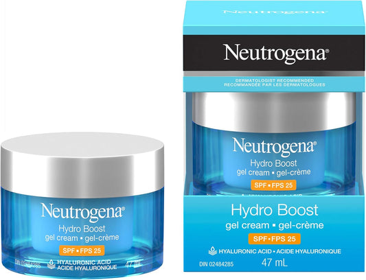 Neutrogena Hydro Boost Gel Face Cream Spf 25 With Broad Spectrum Uva/uvb Hydrating Hyaluronic Acid & Antioxidants, Oil, 47 ml (Pack of 1) & Hydro Boost Hydrating Cleansing Gel 230mL