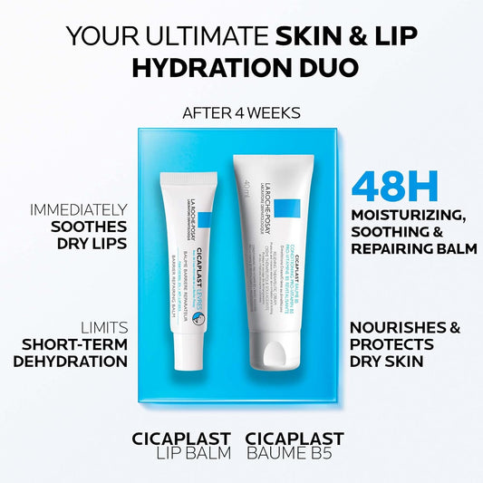 La Roche-Posay Cicaplast Baume B5 Dry Skin Repair Multipurpose Balm Moisturizer & BUNDLE with Lip Balm, For Babies, Children, Adolescents & Adults. Suitable For Sensitive Skin & Fragrance-free