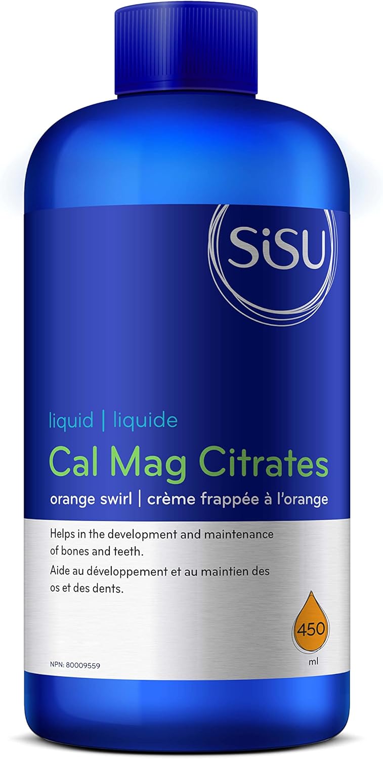 含維生素D3的檸檬酸鈣鎂液體,橘色漩渦