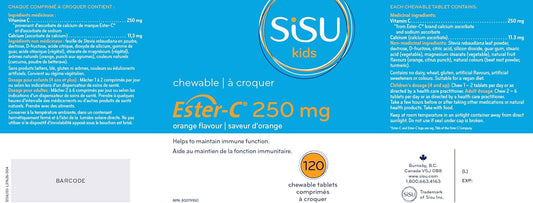 儿童酯化维生素C® 250毫克咀嚼片,橙味