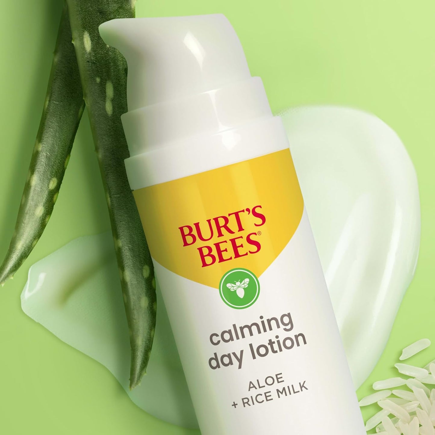 Burt's Bees Sensitive Hydrating Gentle Daily Face Cream Moisturizer Face Lotion for Sensitive Skin with Aloe and Rice Milk, 98.9% Natural Origin, Developed with Dermatologists, 51g