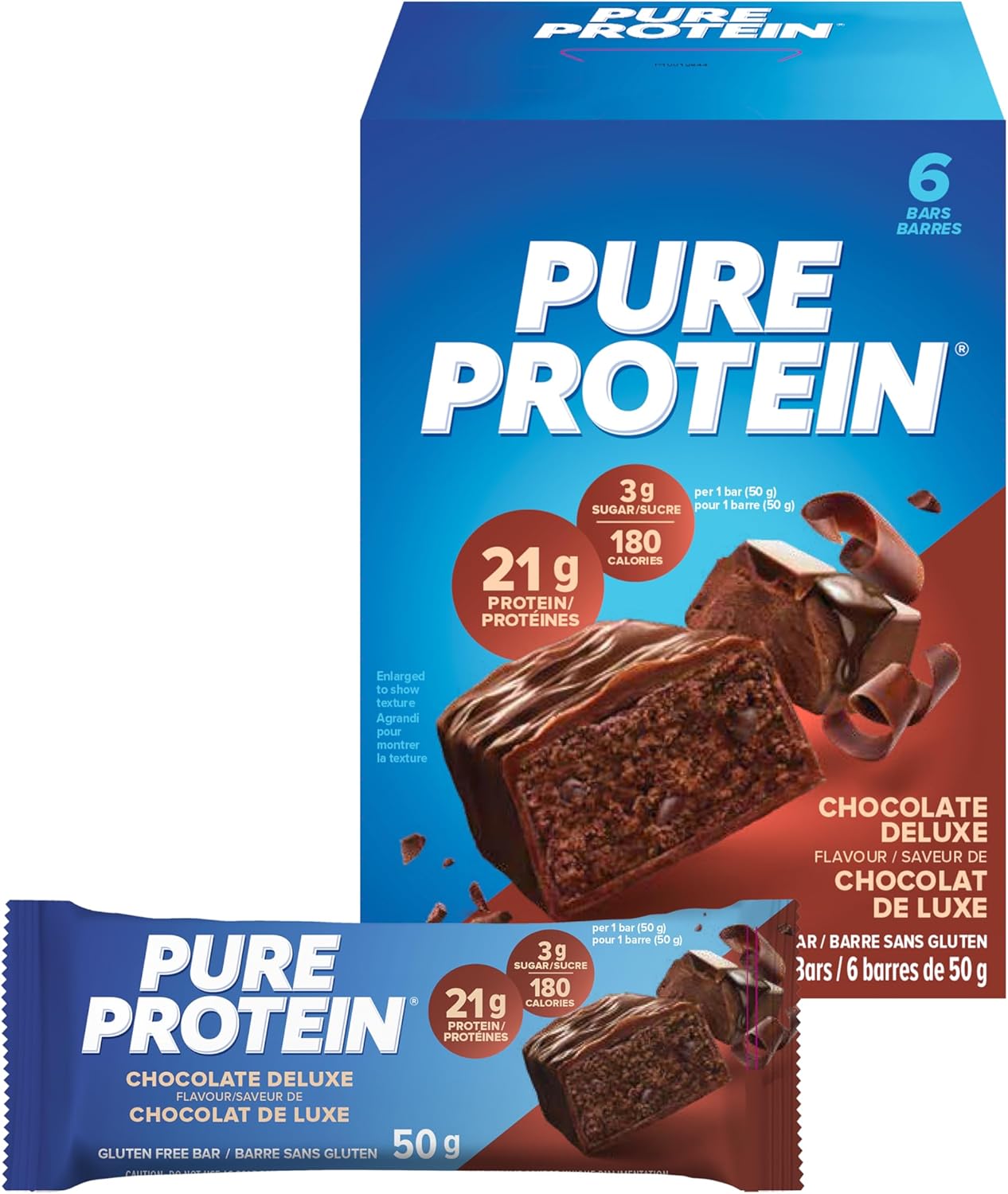 Pure Protein Whey Protein Powder - High Protein, Low Sugar, Gluten Free - Fast-Acting Formula & Bars - Nutritious, Gluten Free protein bar, made with Whey protein blend - low sugar