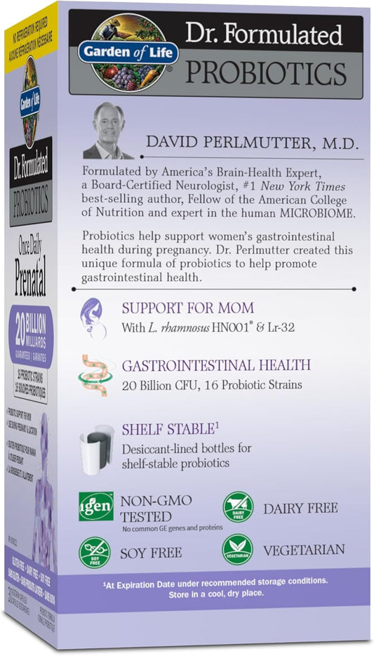 生命花園 - 博士配方產前益生菌 | 懷孕和哺乳期媽媽的益生菌支持 | 200億菌落形成單位 + 16種益生菌菌株 | 不含麩質、乳製品、大豆、素食、非基因