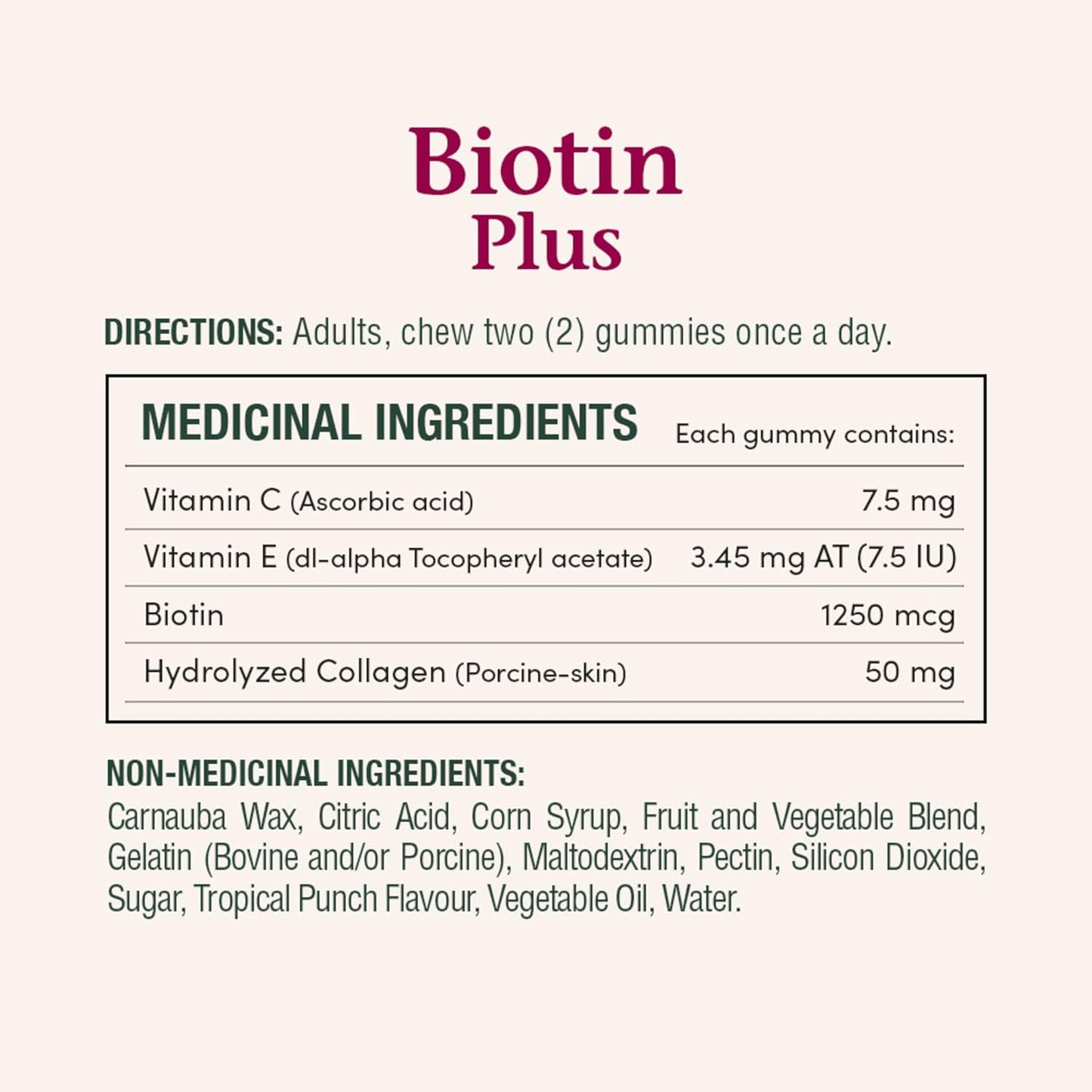 NATURE'S BOUNTY Biotin Plus Vitamin C & E, Helps Maintain Health Of Normal Hair And Skin, Ummies, 200 g