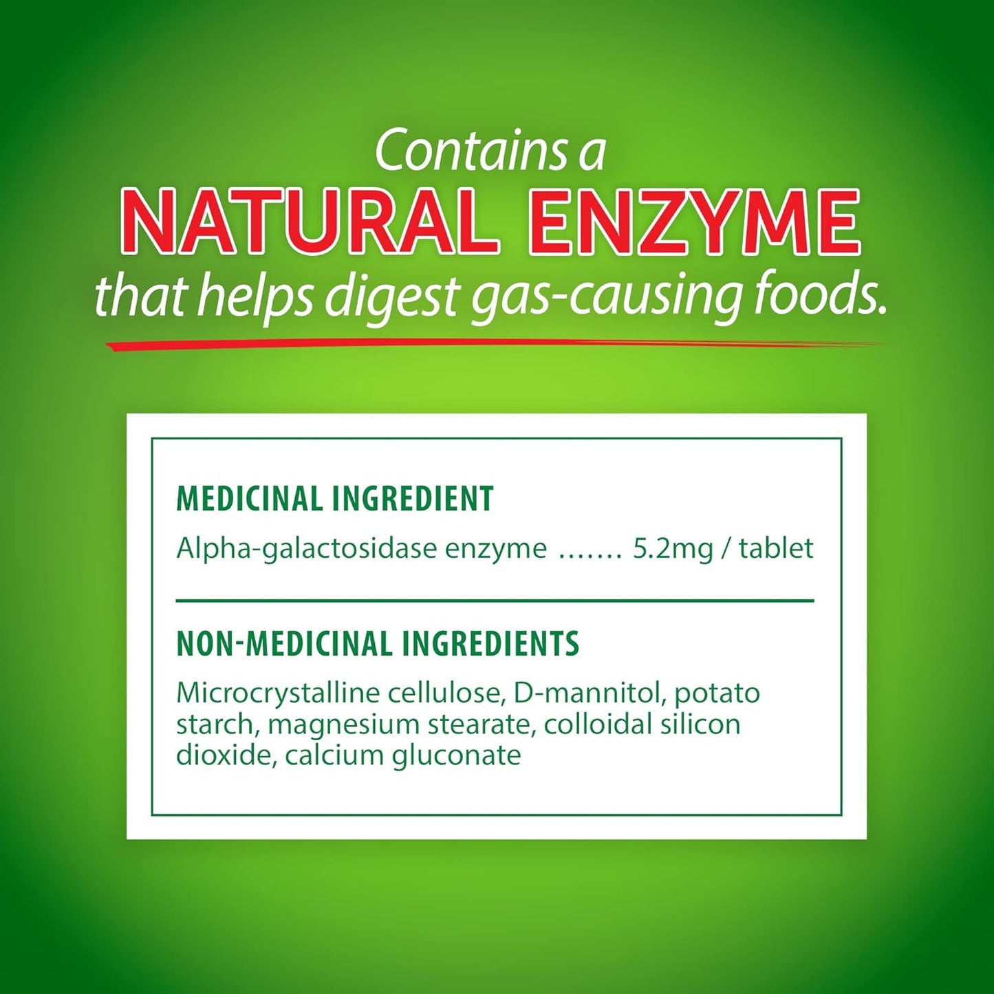 Beano Tablets,消化酶补充剂,缓解胀气 - 60 片 - 有助于缓解腹胀,缓解胃部不适