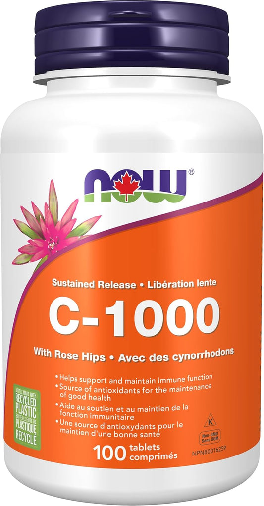 NOW Supplements,含玫瑰果的维生素 C-1,000,缓释,抗氧化保护*片,100 片