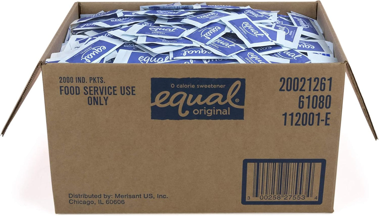 EQUAL 0 Calorie Sweetener, Sugar Substitute, Zero Calorie Sugar Free Sweetener Packets, Sugar Alternative, 2000 Count