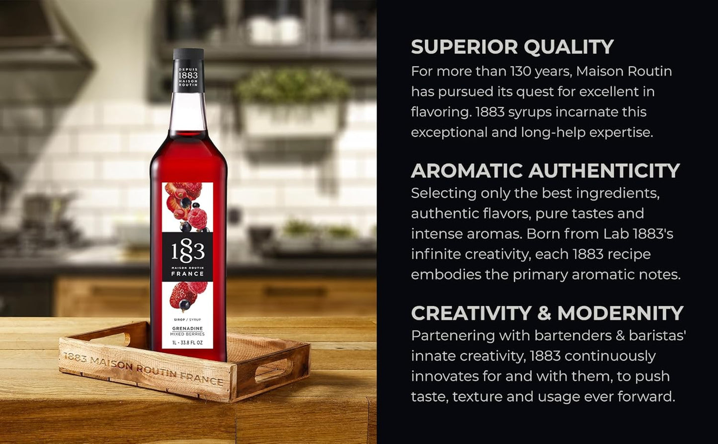 Maison Routin 1883 混合浆果味糖浆,1L 玻璃瓶