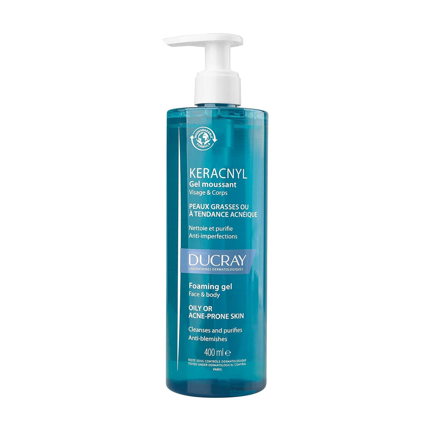 Ducray - Keracnyl Foaming Gel - Acne-Prone Skin - Face and Body - 400ml