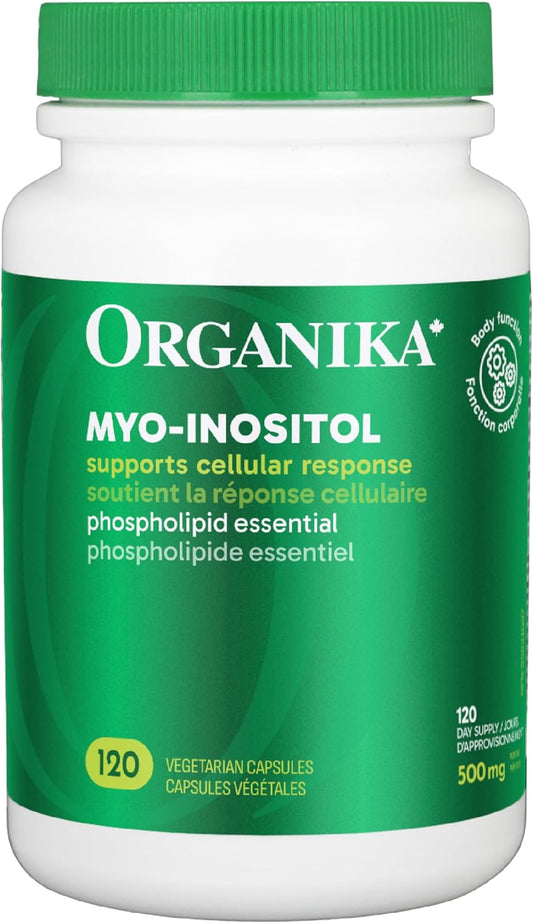 Organika 加拿大制造肌醇(Myo-Inositol)- 细胞反应、情绪平衡、胰岛素支持、多囊卵巢综合征管理、月经周期调节 - 120 粒胶囊