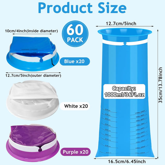 MOUCHOT 一次性呕吐袋,60 个装,适用于汽车,1000 毫升,用于旅行晕车、飞机、儿童和孕妇的呕吐呕吐物呕吐恶心