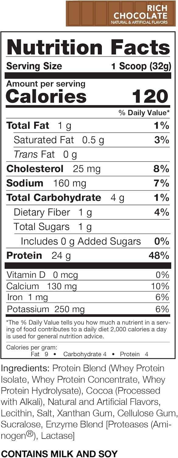 Rivalus Rivalwhey 浓巧克力味 100% 乳清/分离乳清蛋白 2 磅 953 克