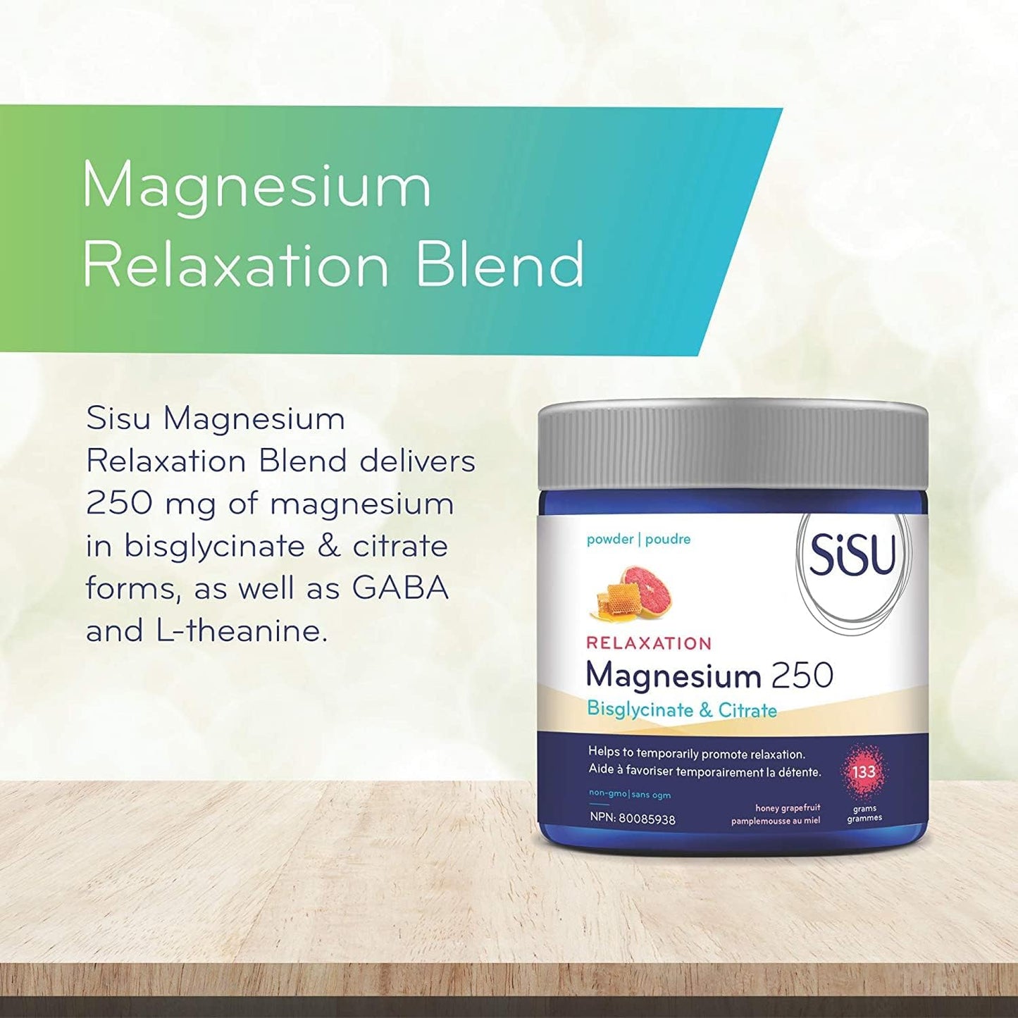 SISU Magnesium 250 Relaxation Blend, Honey Grapefruit 133 g & Vitamin D 1000 Iu Family Size, 200 CT