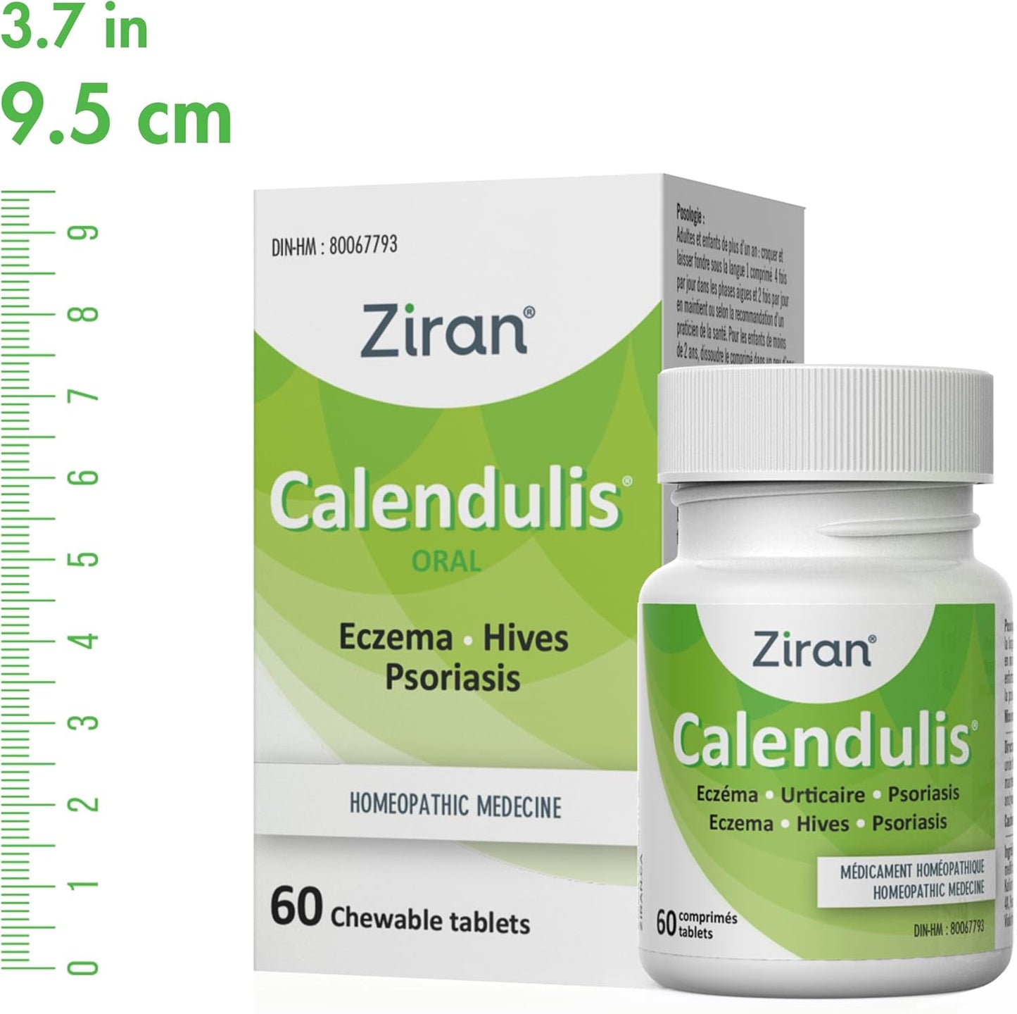 Ziran Calendulis – 用于荨麻疹/湿疹/牛皮癣的金盏花(口服 - 60 片)