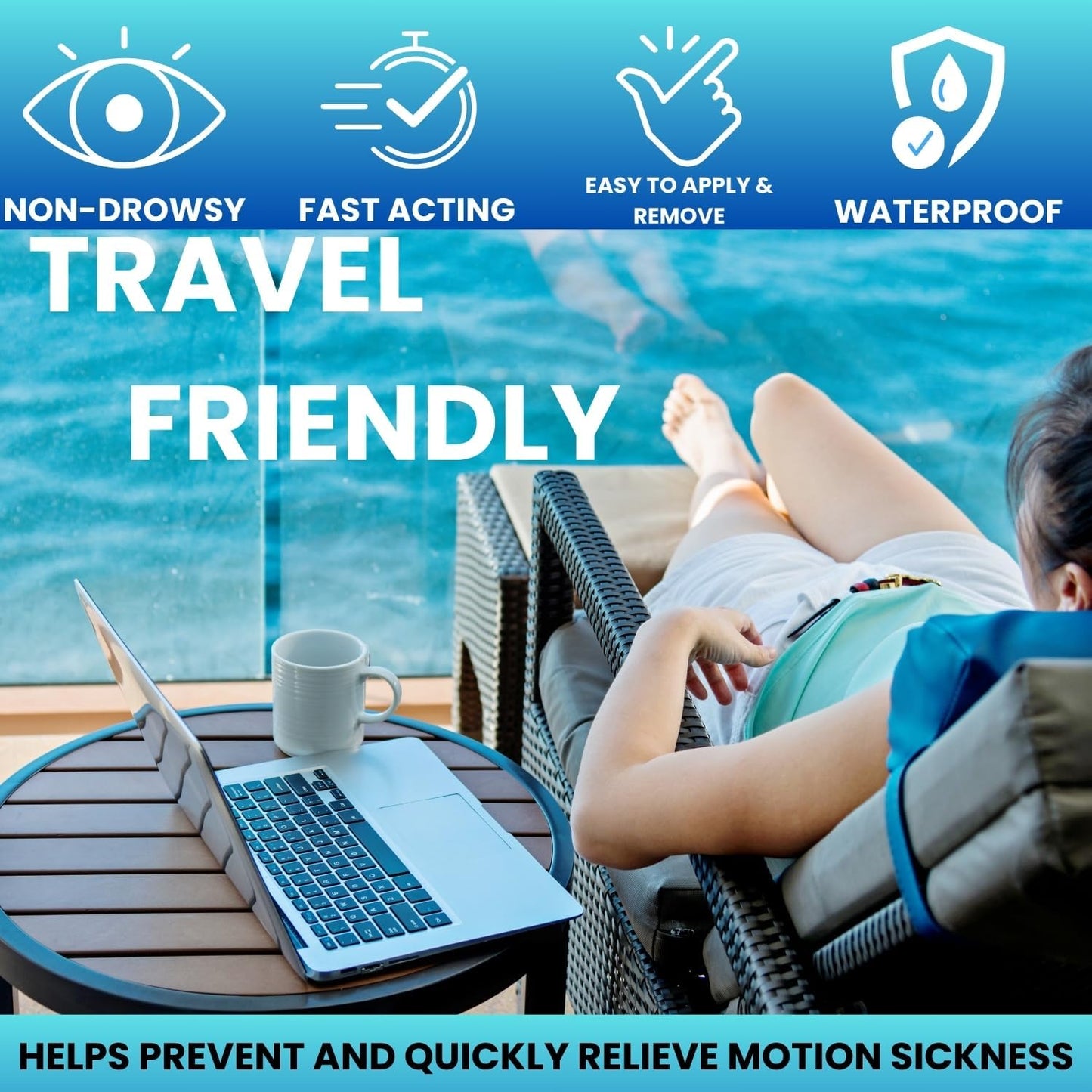 Nordmoose 邮轮晕船贴 - 邮轮全天然晕船缓解贴 - 不瞌睡的邮轮耳后晕船解决方案