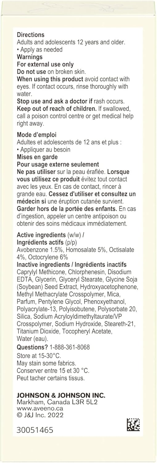 Aveeno 抗衰老面部保湿霜 Spf 30、Absolutely Ageless 抗皱霜(50 毫升)和 Positively Radiant 日常保湿霜 SPF30(68 毫升)(包装可能有所不同)
