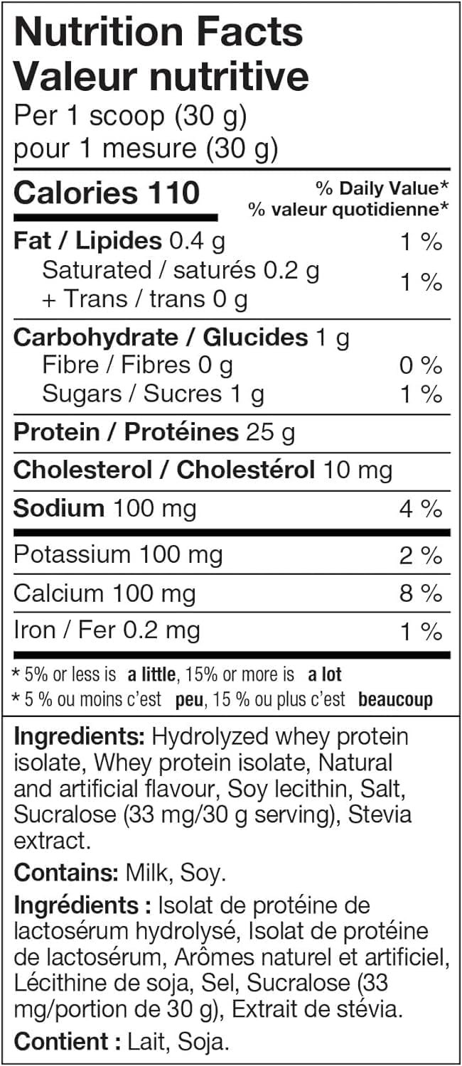 Dymatize ISO100 水解蛋白粉,美味香草味,高蛋白粉,100% 乳清分离蛋白粉,25 克蛋白质,无麸质,20 份