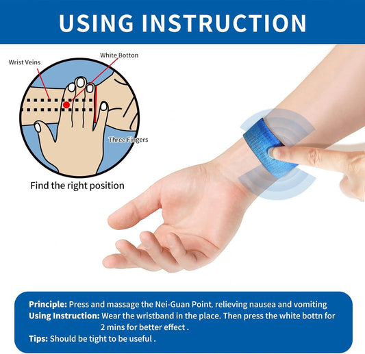 Motion Sickness Bands/Acupressure Nausea Wristband for Nausea,Sea Sickness Wristbands for Natural Relief of Morning Sickness,Dizziness, Motion Sickness(Car, Sea, Flying Travel Sickness)