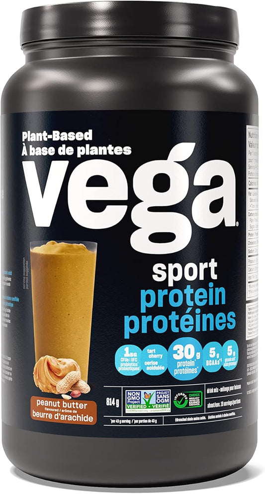 Vega Sport Protein 素食蛋白粉,花生醬(19 份)BCAA 和多合一素食蛋白粉摩卡(20 份)