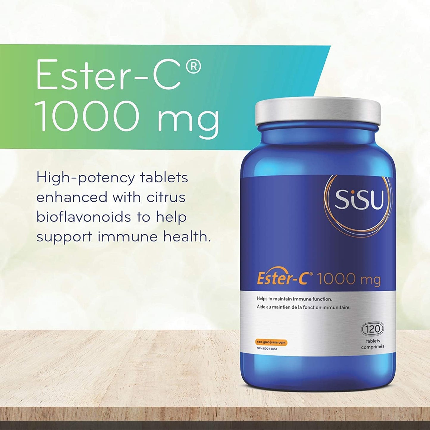 Sisu Ester-C 1000mg 片劑,24 小時免疫支持,酸性較低,比其他形式的維生素 C 更易吸收和保留,120 片,純素,非轉基因,無麩質,無乳製品,無大豆