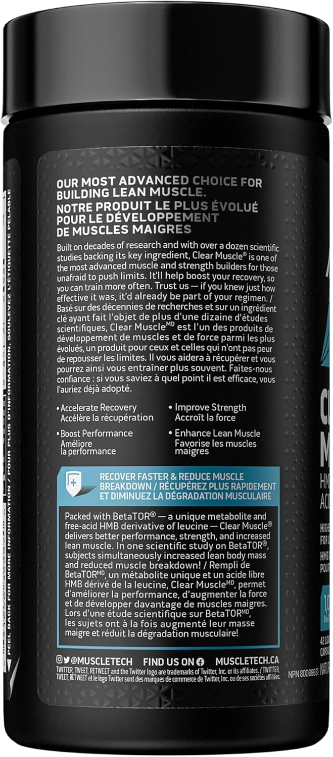 MuscleTech 男女肌肉鍛煉補充劑 - 清晰的肌肉鍛煉恢復補充劑,增強型 HMD - 運動營養鍛煉後恢復和肌肉鍛煉補充劑,42 粒裝