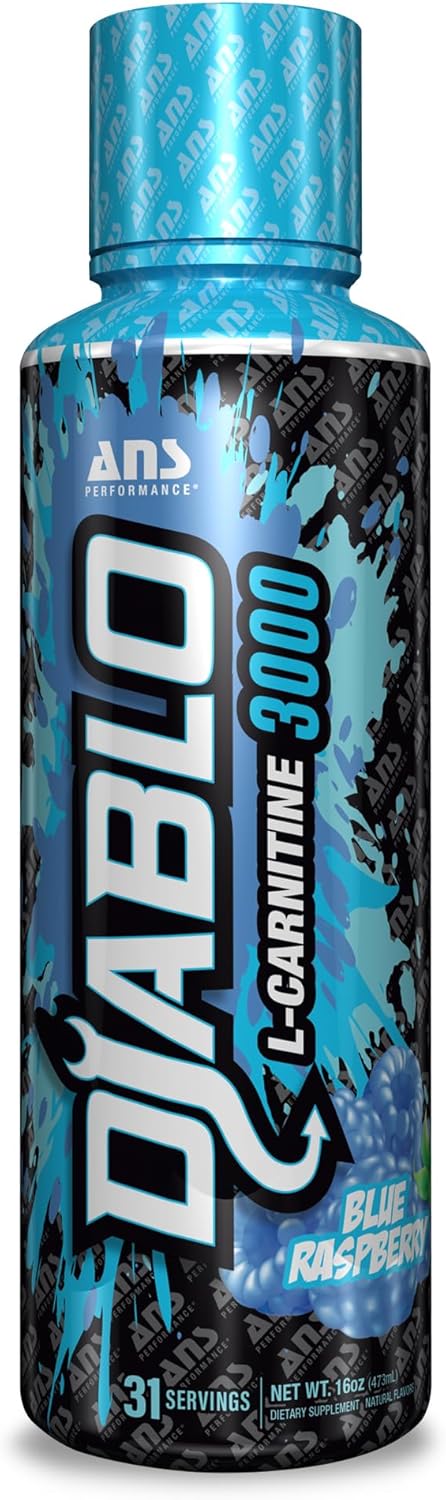 ANS Performance Diablo 肉碱 3000(473 毫升,16 盎司)- 肌肉恢复支持 - 每 15 毫升含 3000 毫升左旋肉碱,价值翻倍 - 美味口味(蓝树莓)