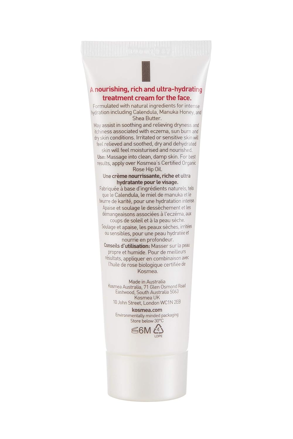 Kosmea Nourishing Facial Cream – Ultra-Hydrating Daily Moisturizer with Rose Hip, Shea Butter & Vitamin Blend for Face & Neck, Daily Skin Care - 50ml