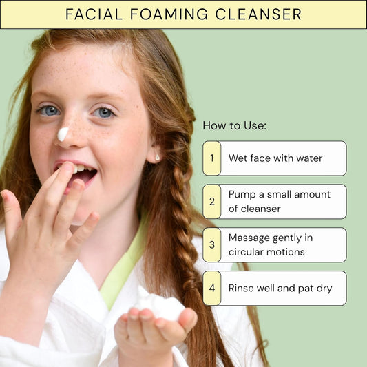 Lav Kids Foaming Facial Cleanser for refreshed, yet gentle scented skin, Soap free Kids & Baby facial cleanser, Dermatologically Tested Kids face wash for All Skin Types Including Sensitive Skin 100ml