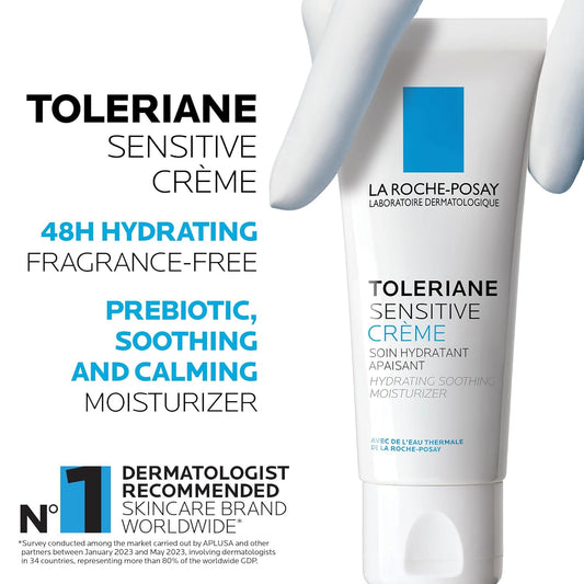 La Roche Posay Face Cream & Body Lotion BUNDLE, Toleriane Sensitive Cream & Lipikar Baume LIGHT AP+M, Hydration for Face & Body, Suitable for Sensitive, Dry to Very Dry Skin, Fragrance-Free