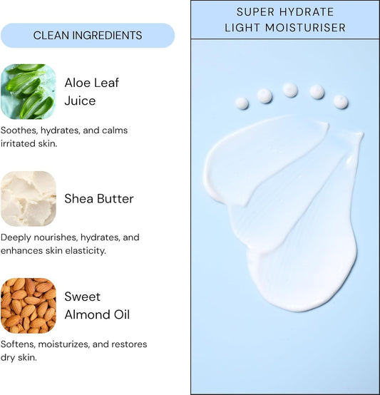 Lav Kids Super Hydrate Light Face Moisturise with Aloe vera, Sweet Almond Oil and Shea Butter 50ml, Gentle Kids and Baby Moisturiser Cream, Dermatologically Tested Face Cream for All Skin