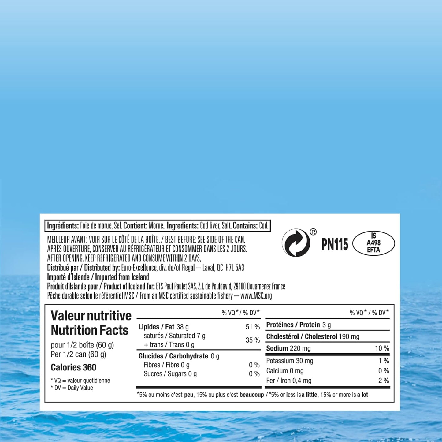 Petit Navire Plain Cod Liver, 120 Grams