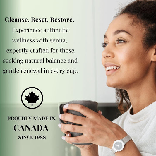 PHYTOVIE 有机番泻叶排毒茶 – 天然泻药和结肠清洁剂,方便快速缓解便秘,支持消化和肠道规律,无咖啡因草本茶,50 个茶包,加拿大制造 - NPN 02196212