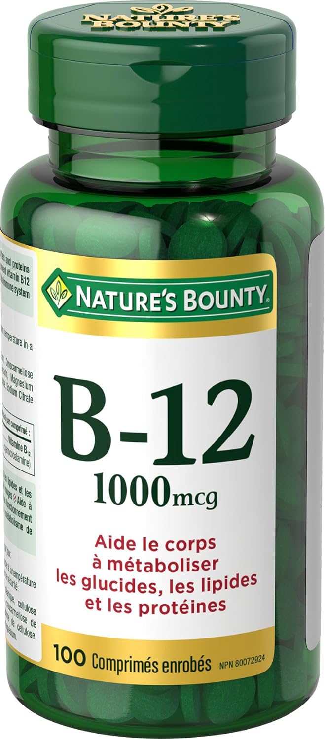 Nature's Bounty 维生素 D3(1000IU,500 粒软胶囊)和维生素 B12(1000mcg,100 片)套装