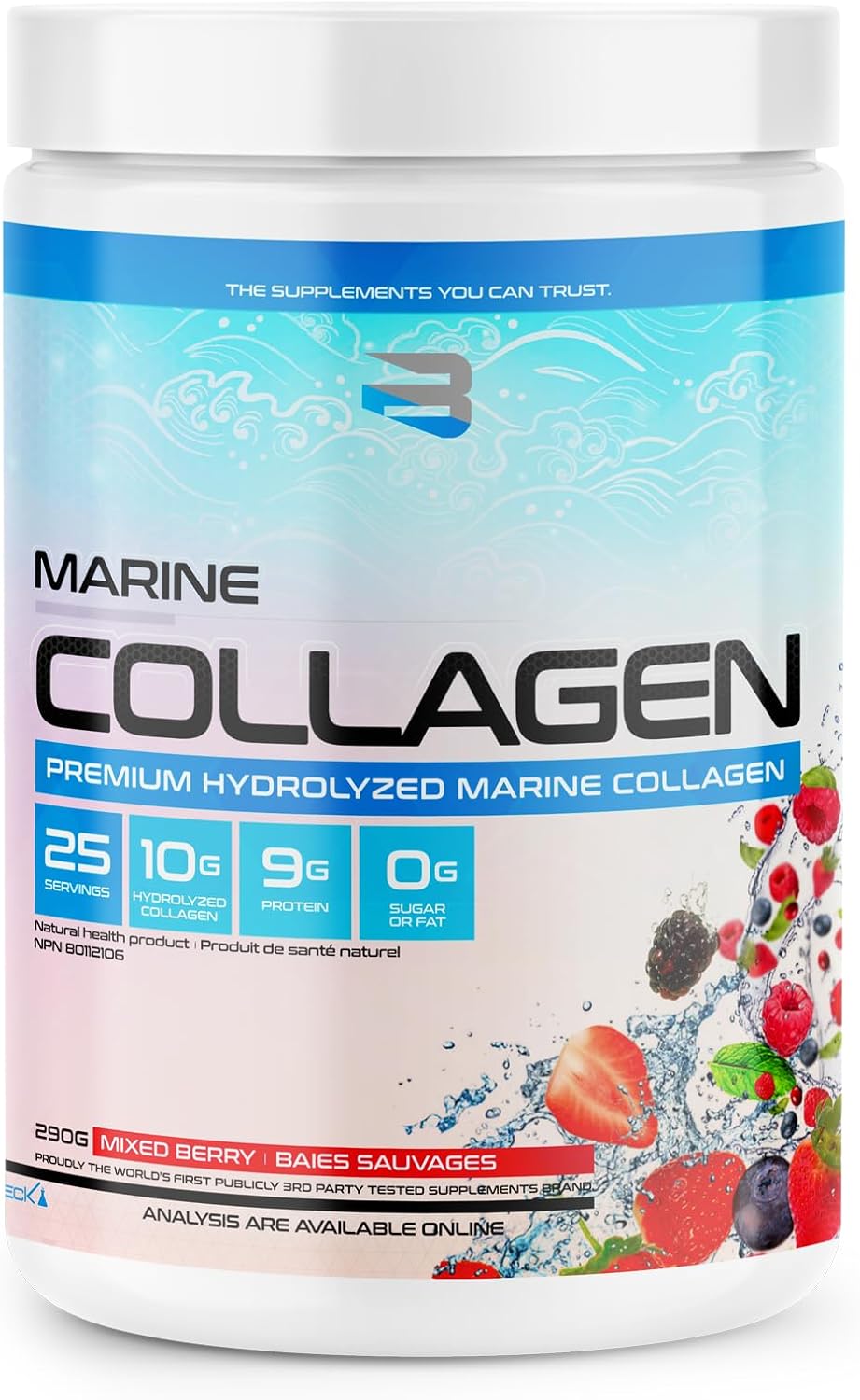 Believe Supplements Marine Collagen: Strong Bones, Vibrant Skin, and Rapid Recovery | Infused with Vitamin C & Magnesium for Enhanced Health & Wellness (Mixed Berry)