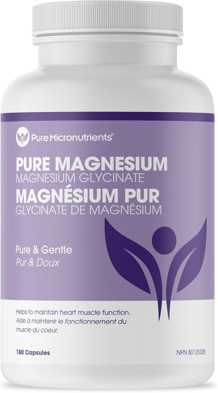 純微量營養素甘氨酸鎂補充劑(螯合型)200毫克,180粒