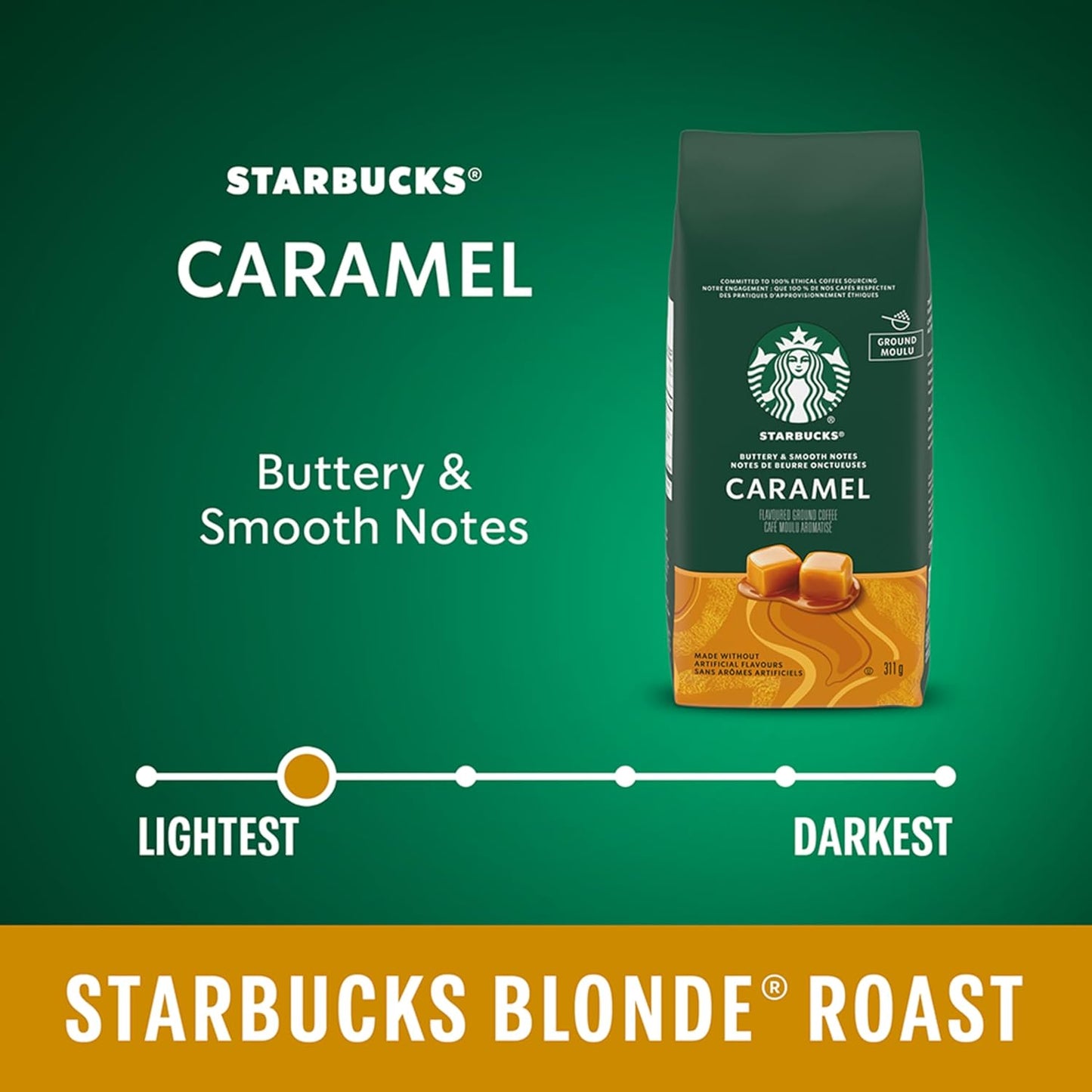 星巴克焦糖味研磨咖啡 311克/袋