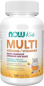 NOW Kids Supplements, 儿童维生素复合维生素,浆果柠檬水味,120 片咀嚼片