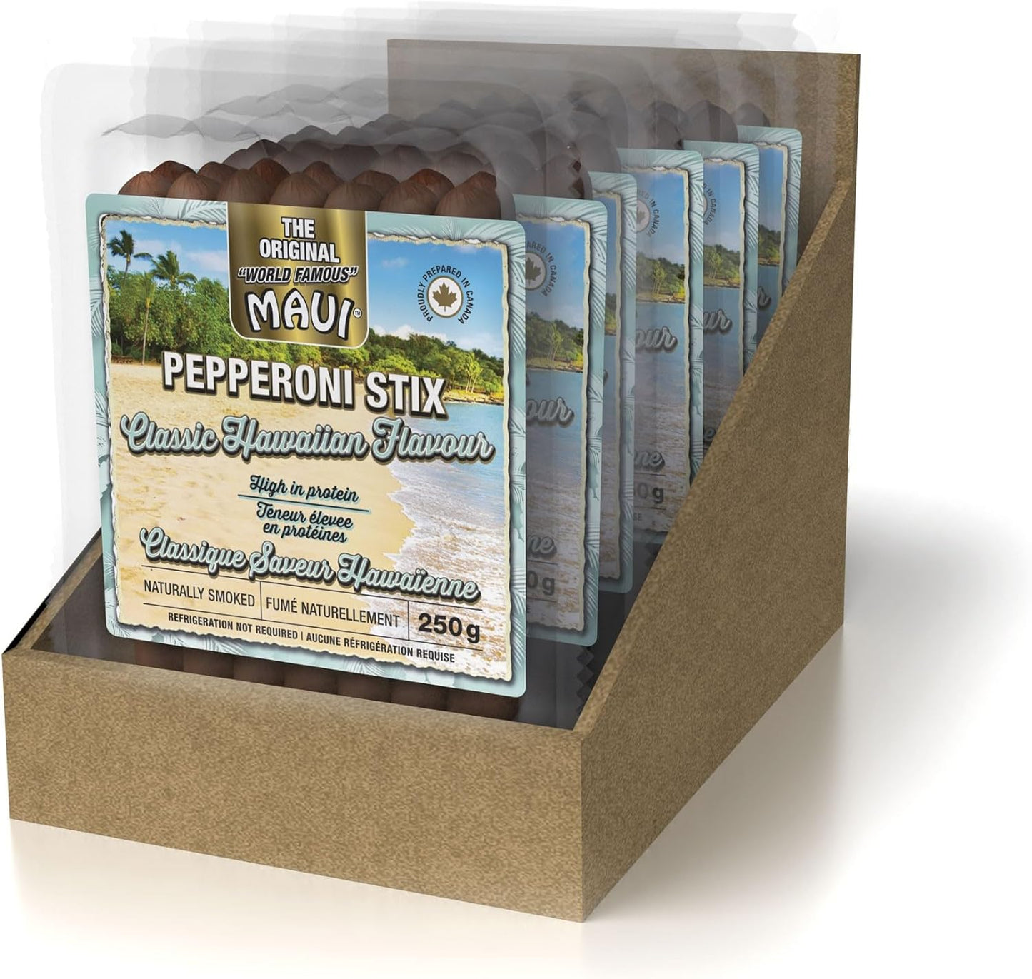 原装毛伊岛意大利辣香肠 8 包。250 克 X 8 袋(纸板盒)100% 加拿大制造