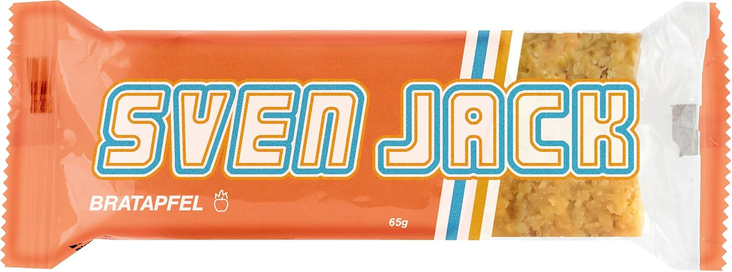 SvenJack Oat Bar Baked Apple - Pack of 20 × 65g - Vegan Oatmeal Energy Bar with Apple Pieces & Spices, High‑Fibre, Low‑Sugar, Cozy Snack Inspired by Apple Pie
