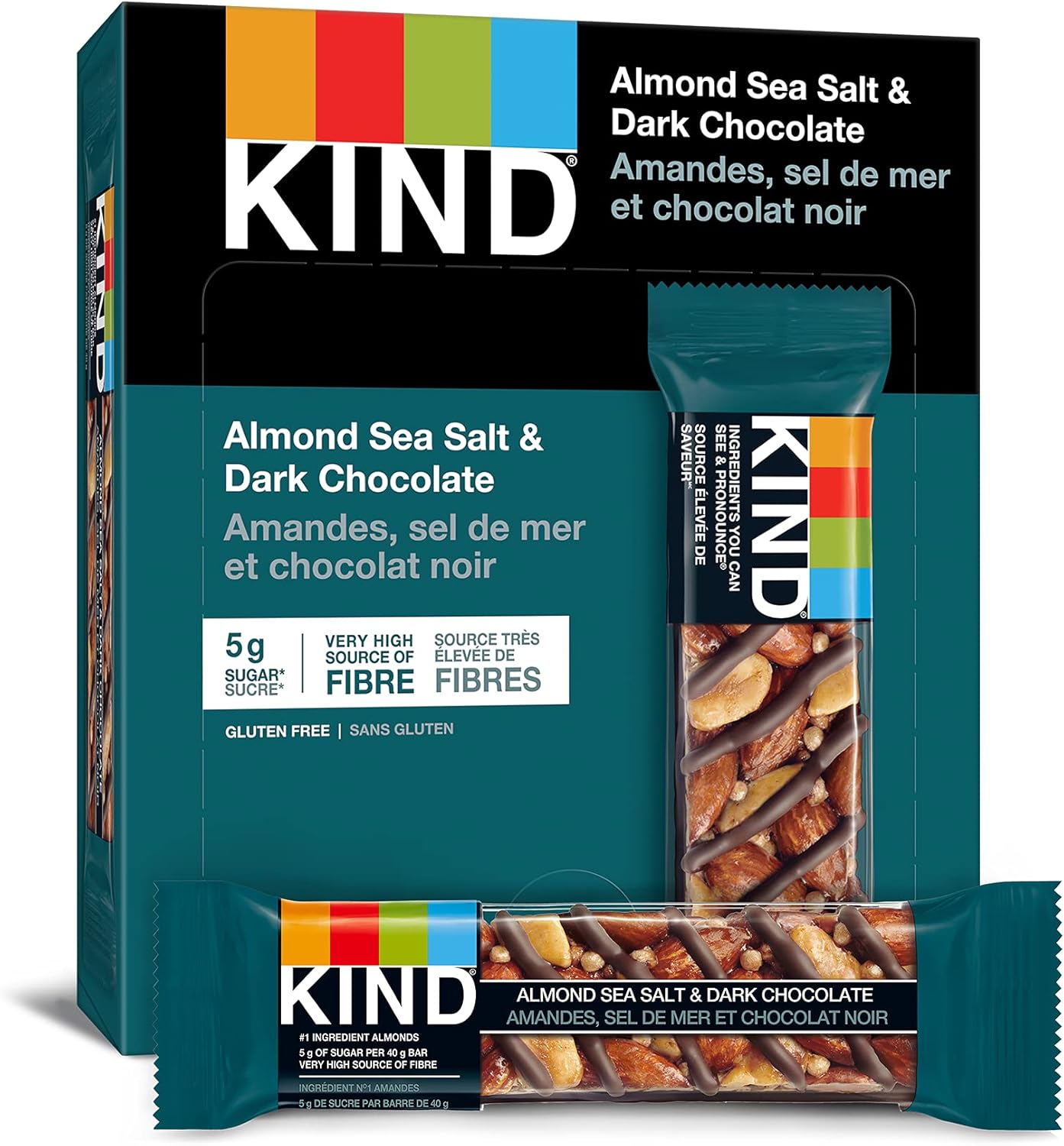 KIND Bars, Dark Chocolate Nuts & Sea Salt, Gluten Free, Low Sugar, 40 Grams, 12 Count & Healthy Grains Bars, Oats & Honey with Toasted Coconut, Gluten Free, 35 Grams, 5 Count